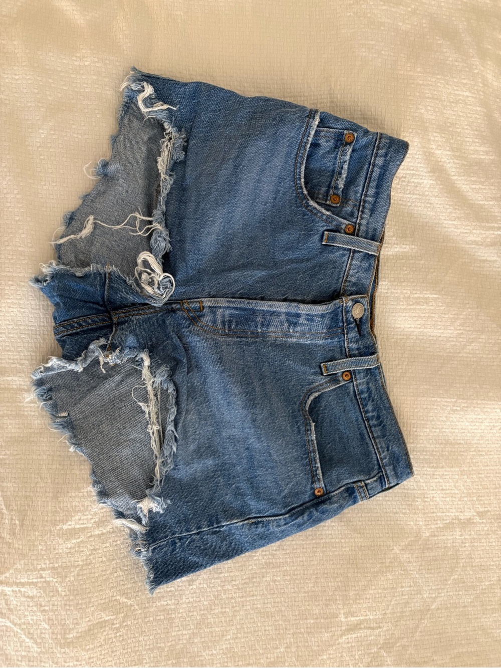 Levi's Distressed Blue Denim Cutoff Shorts